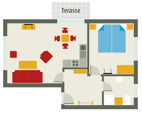 Grundriss 51 qm Wohnung